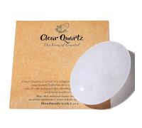 AWARDSEN 2.4" Large Clear Quartz Crystal Stone Polished Palm Stone Healing Crystals 0.7" Thick Natural Reiki Gemstone Worry Stone Energy Balancing Anxiety Stress Relief Meditation