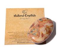 AWARDSEN 2.4" Large Crazy Lace Agate Crystal Stone Polished Palm Stone Healing Crystals 0.7" Thick Natural Reiki Gemstone Worry Stone Energy Balancing Anxiety Stress Relief Meditation