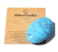 AWARDSEN 2.4" Large Green Turquoise Crystal Stone Large Polished Palm Stone Healing Crystals 0.7" Thick Reiki Gemstone Worry Stone Energy Balancing Anxiety Stress Relief Meditation