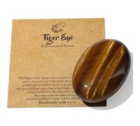 AWARDSEN 2.4" Large Tiger Eye Crystal Stone Polished Palm Stone Healing Crystals 0.7" Thick Natural Reiki Gemstone Worry Stone Energy Balancing Anxiety Stress Relief Meditation