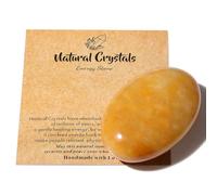 AWARDSEN 2.4" Large Topaz Crystal Stone Polished Palm Stone Healing Crystals 0.7" Thick Natural Reiki Gemstone Worry Stone Energy Balancing Anxiety Stress Relief Meditation