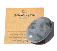 AWARDSEN 2.4" White Labradorite Large Oval Crystal 1 PC Polished Palm Healing Crystals Gemstones for Reiki Healing Balancing Meditation Accessories Anxiety Relief