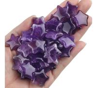 AWARDSEN 20 Pcs Amethyst Crystals Stars Gemstones and Crystals Set Healing Crystals Natural Purple Meditation Stones Cute Polished Small Crystal Witchy Gifts for Women