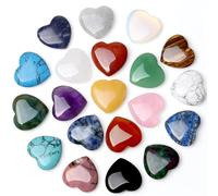 AWARDSEN 20 Pcs Healing Crystals Gemstones, Polished Love Hearts Stones, Natural Palm Crystal Gifts for Women, Chakra Crystals Set, Valentine Gifts for Her