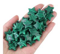 AWARDSEN 20 Pcs Malachite Crystals Star Gemstones Set Healing Crystals Natural Green Stone Reiki Protection Polished Stones Meditation Energy Balancing Crystal