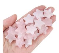 AWARDSEN 20 Pcs Rose Quartz Crystals Star Gemstones Set Healing Crystals Natural Star Stone Reiki Protection Polished Stones Meditation Energy Balancing Crystal