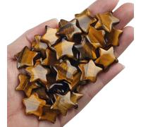 AWARDSEN 20 Pcs Tigers Eye Crystals Stars Gemstones and Crystals Set Healing Crystals Natural Meditation Stones Cute Polished Small Crystal Witchy Gifts for Women