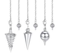 AWARDSEN 3 PCS Metal Pendulum, Copper Products Silver Metal Dowsing Pendulum Set for Dowsing, Divination, Wicca Supplies, Energy Balancing, Reiki Gifts