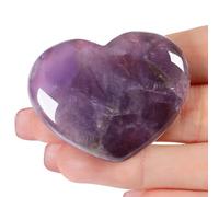 AWARDSEN 45 mm Amethyst Crystal Heart, Big Healing Crystals Stone, Natural Love Hearts Gemstones, Pocket Palm Stones for Anxiety Relief, Crystal Gifts for Women, Valentines Day Gifts for Her