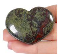 AWARDSEN 45 mm Bloodstone Crystal Heart, Big Healing Crystals Stone, Natural Love Hearts Gemstones, Pocket Palm Stones for Anxiety Relief, Crystal Gifts for Women, Valentines Day Gifts for Her