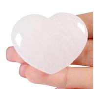 AWARDSEN 45 mm Clear Quartz Crystal Heart, Big Healing Crystals Stone, Natural Love Hearts Gemstones, Pocket Palm Stones for Anxiety Relief, Crystal Gifts for Women, Valentines Day Gifts for Her
