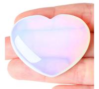 AWARDSEN 45 mm Opal Crystal Heart, Big Healing Crystals Stone, Natural Love Hearts Gemstones, Pocket Palm Stones for Anxiety Relief, Crystal Gifts for Women, Valentines Day Gifts for Her