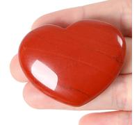 AWARDSEN 45 mm Red Jasper Crystal Heart, Big Healing Crystals Stone, Natural Love Hearts Gemstones, Pocket Palm Stones for Anxiety Relief, Crystal Gifts for Women, Valentines Day Gifts for Her
