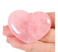AWARDSEN 45 mm Rose Quartz Crystal Heart, Big Healing Crystals Stone, Natural Love Hearts Gemstones, Pocket Palm Stones for Anxiety Relief, Crystal Gifts for Women, Valentines Day Gifts for Her