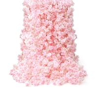 AWARDSEN 4PC 23.6FT Cherry Blossom Flowers Garland Vine for Decoration | Artificial Pink Flower Garland Silk Sakura Vines Hanging for Wedding Party Valentine Japanese Spring Home Decor