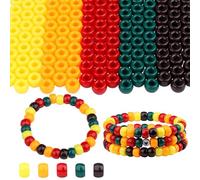 AWARDSEN 6×9 mm Fall Pony Beads, 1000 Pcs 5 Coloured Beads Orange Yellow Red Green Brown DIY Craft Autumn Bracelet Bead Party Decoration