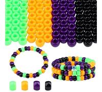 AWARDSEN 6×9 mm Halloween Pony Beads, 1000 Pcs Plastic Bead for Halloween Bracelets Beads Orange Purple Black Green All Hallows' Eve Jewelry Making Costume Parties