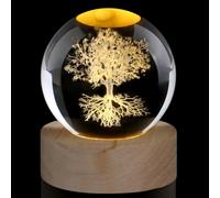AWARDSEN 60 mm Crystal Ball Tree of Life, Paperweight, Glass Ball Decoration, Crystal Ball Laser Etched Glass Plant Glass Ball Gift for Her Birthday