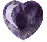 AWARDSEN 60 mm Large Heart Amethyst Crystals Gemstones Gifts for Women, Purple Heart Shaped Stone Reiki Healing Crystals for Valentine's Day, Anniversary, Birthdays and Thanksgiving Day