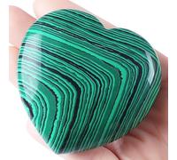 AWARDSEN 60 mm Large Heart Green Malachite Crystals Gemstones Gifts for Women, Green Heart Shaped Stone Reiki Healing Crystals for Valentine's Day, Anniversary, Birthdays and Thanksgiving Day