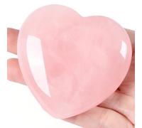 AWARDSEN 60 mm Large Heart Rose Quartz Crystals Gemstones Gifts for Women, Pink Heart Shaped Stone Reiki Healing Crystals for Valentine's Day, Anniversary, Birthdays and Thanksgiving Day