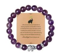 AWARDSEN 8 mm Animal Themed Crystal Bracelets for Women, Elephant Owl Turtle Cat Lucky Charms Bracelet for Get Well Soon Wisdom Safe Travel Good Luck Gifts, Mothers Day Gifts for Mums Wife
