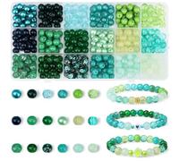 AWARDSEN 8mm Green Beads 360 PCS Crystal Imitation Glass Beads for Bracelet Making Kit, Jewellery DIY Crafting, Necklace Earring Supplies Homemade Gifts