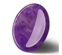 AWARDSEN Amethyst Healing Crystal, Purple Oval Shaped Thumb Worry Stone Pocket Nature Gemstone for Wiccan Supplies, Anxiety Stress Relief, Reiki Healing, Divination, Energy Balancing