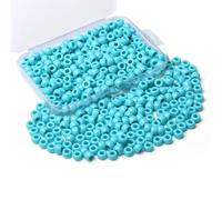 AWARDSEN Blue Turquoise Pony Beads Bulk 500 Pcs 6x9mm Hair Beads for Braids Making DIY Crafting Friendship Bracelets Necklace
