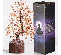 AWARDSEN Carnelian Crystal Tree Money Tree Crystal Ornaments Healing Crystals Gifts Desk Decorations Spiritual Gifts for Women