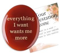 AWARDSEN Carnelian Crystals Good Luck Gifts Emotional Support Crystals Gifts Anxiety Relief for Adults Worry Stone Stress Relief Crystals Inspirational Gifts for Women Men