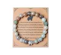 AWARDSEN Elephant Gifts for Women, 8 mm Elephant Bracelet Strength Bracelet