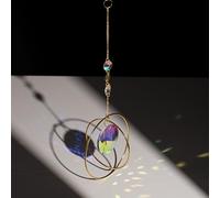 AWARDSEN Galaxy Sun Catchers Rainbow Light Catchers for Windows Stained Glass Sun Conservatory Windows Outdoor Hanging Decor with Chains for Gardens
