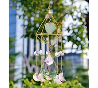 AWARDSEN Garden Sun Catchers Green Fluorite Glass Wind Chimes for Window Outdoor Indoor Hanging Decor for Patio Fences, Rainbow Light Refractor Gifts