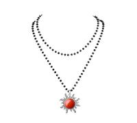 AWARDSEN Gothic Jewellery Red Stone Sun Gothic red Necklace Choker Pendant Punk Hip-hop, Halloween Christmas New Year Party Gift for Wiccan Vampire Cosplay Lovers Women