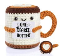 AWARDSEN Graduation Gift for Her Him Handmade Crochet Coffee Cup Graduation Presents for Her Him Positive Gifts University, Masters, Phd（One Degree Hotter）