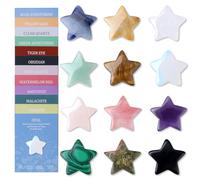 AWARDSEN Healing Crystals and Gemstones Star Worry Stone 12 pcs Star Crystals Set Crystals and Healing Stones Crystal Gifts for Women Men Reiki Protection Meditation Energy Balancing Crystal