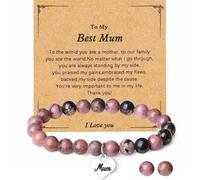 AWARDSEN Mum Bracelet Gifts for Mum Mother Bracelet Crystal Bracelet Love Charm Carving Bracelets for Mother's Day Gift To My Beautiful Mom