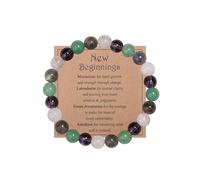 AWARDSEN New Beginnings Crystal Bracelet 8mm Moonstone Labradorite Fresh Start Gift for Women, Inspirational Encouragement for Graduates, New Job, Retirees Life Transitions Christmas Mom Gifts