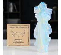 AWARDSEN Opal Angel Figurines 4 Inch Hand Carved Healing Guardian Angel Statue Positive Energy Sculpture for Home Decor Thoughtful Sympathy & Spiritual Gifts for Women
