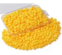 AWARDSEN Orange Pony Beads Bulk 500 Pcs 6x9mm Hair Beads for Braids Making DIY Crafting Friendship Bracelets Necklace