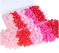 AWARDSEN Pink Pony Beads Bulk 500 Pcs Kandi Beads Hair Beads for Braids