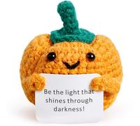 AWARDSEN Pumpkin Decor Emotional Support Crochet Pumpkin Positive Gifts for Women Men Cute Stuff Pumpkins Ornament Autumn Decorations