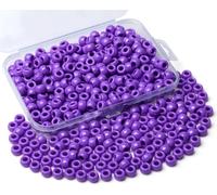 AWARDSEN Purple Pony Beads Bulk 500 Pcs 9mm Hair Beads for Braids Making DIY Crafting Friendship Bracelets Necklace
