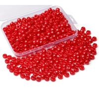 AWARDSEN Red Pony Beads Bulk 500 Pcs 9mm Hair Beads for Braids Making DIY Crafting Friendship Bracelets Necklace