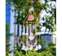 AWARDSEN Sun Catchers Rose Quartz Crystal Prisms with Chains Garden Window Ornaments for Homes Rainbow Light Refractor Gifts
