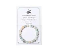 AWARDSEN Turtle Gifts for Women Turtle Bracelet Beaded Bracelets Amazonite Bracelet for Women 8 mm Stretch Natural Amazonite Beaded Bracelets