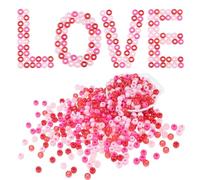 AWARDSEN Valentine Beads Pink Red Pony Beads Bulk Assorted 6x9 mm Pony Beads for Jewelry Making, Friendship Bracelets,Necklace, Phone Charm Pink DIY Kits, Valentine Gifts for Her（1000 PCS）