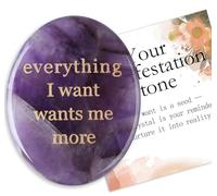 AWARDSEN Worry Stone Amethyst Crystal Anxiety Relief for Adults Healing Crystals Emotional Support gift Spiritual Gifts for Women Stress Relief Crystals Mindfulness Gifts for Women Men