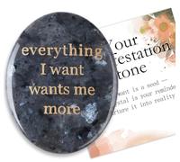 AWARDSEN Worry Stone Anxiety Relief for Adults Black Labradorite Crystals Healing Crystals Emotional Support Gift Spiritual Gifts for Women Stress Relief Crystals Mindfulness Gifts for Women Men